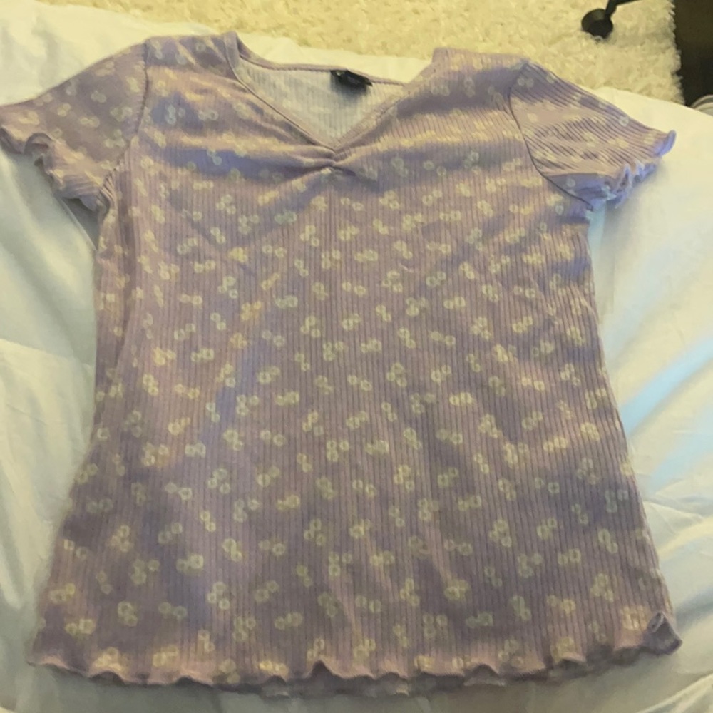 Purple floral shirt